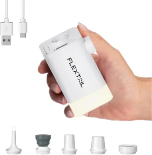 FLEXTAILGEAR 4.5kpa Air Pump for Inflatables, Protable Air Mattress Pump with LED Light,4800mAh Rechargeable Battery,Rapid in/Deflation with 300 L/min Airflow for Air Mats,Swimming Rings,Vacuum Bags