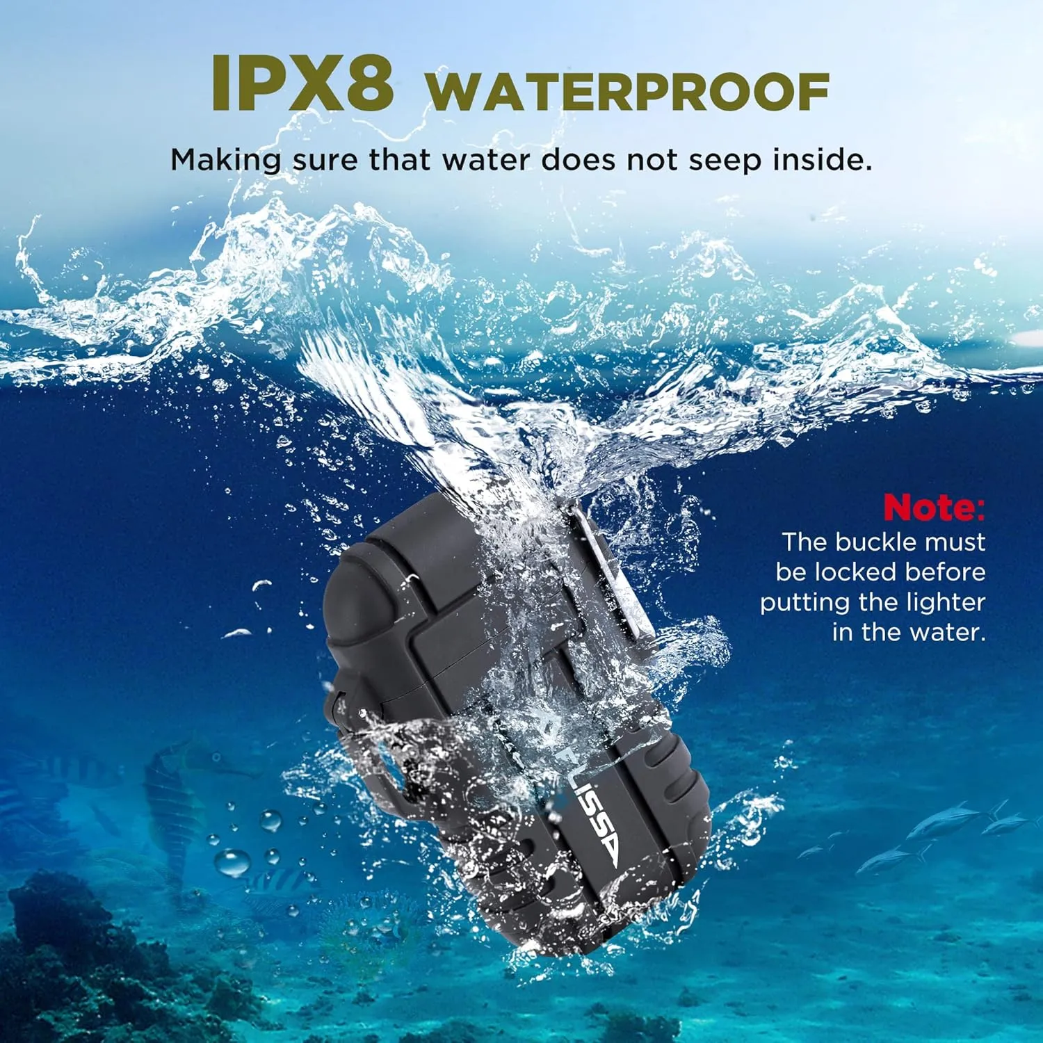 Flissa Outdoor Windproof Lighter Dual Arc Electric Lighters with Multifunction Spoon, Waterproof, USB Rechargeable, Flameless, Plasma Cool Lighters for Camping, Adventure,Survival Tactical Gear