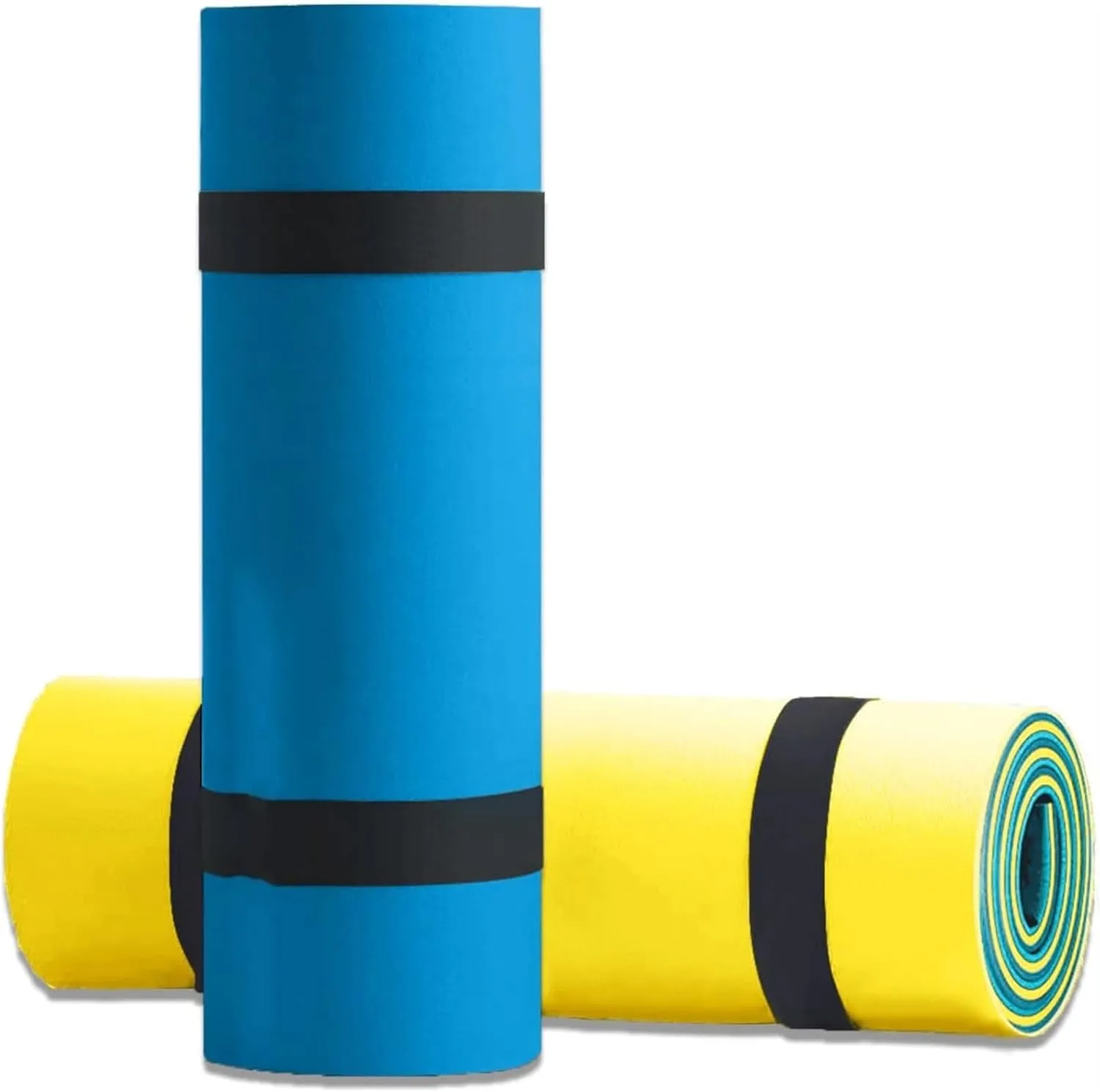 Floating Mat, Floating Water Pad, with Rolling Pillow Design, Bouncy Tear-Resistant 3-Layer XPE Foam, Roll-Up Floating Island River Rafts