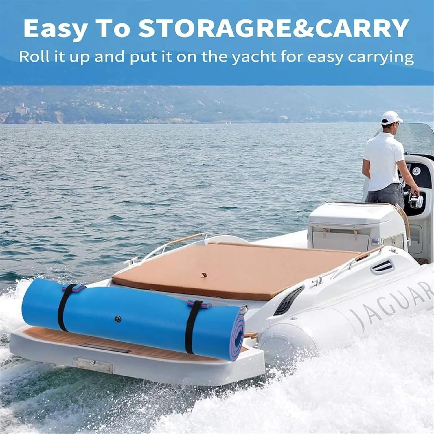 Floating Mat, Floating Water Pad, with Rolling Pillow Design, Bouncy Tear-Resistant 3-Layer XPE Foam, Roll-Up Floating Island River Rafts