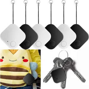 Flutesan 6 Pack Portable GPS Tracking Mobile Tracking Bluetooth Tracker Smart Anti Loss Device Waterproof Key Finder Locator Tracker for Kids Dog Pet Cat Wallet Keychain Luggage App Control with Rope