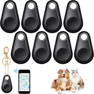 Flutesan 8 Pack Key Finder Locator Anti Lost GPS Tracker Wireless Anti Lost Alarm Sensor Device Finder Mini Pet GPS Tracker for Locating Phone Key Wallet Luggage Item Finder (Black)