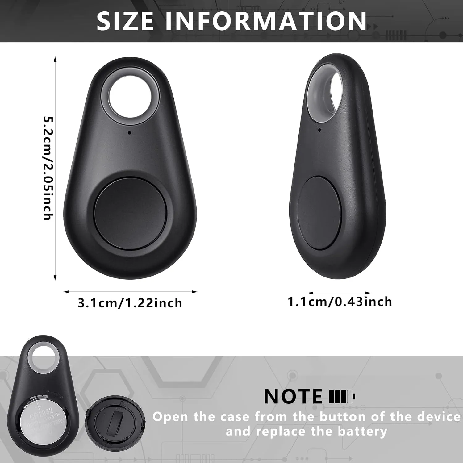 Flutesan 8 Pack Key Finder Locator Anti Lost GPS Tracker Wireless Anti Lost Alarm Sensor Device Finder Mini Pet GPS Tracker for Locating Phone Key Wallet Luggage Item Finder (Black)