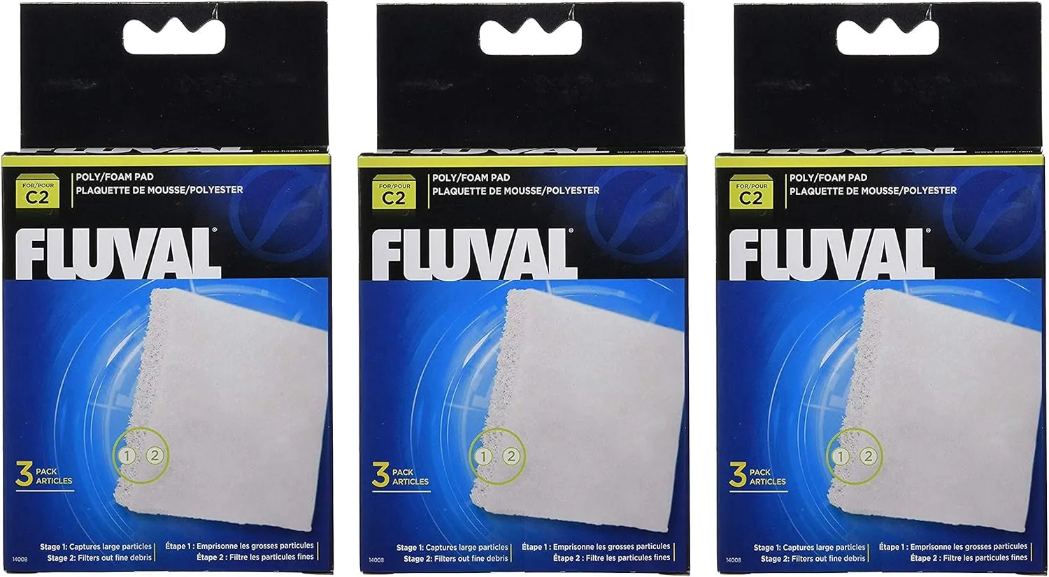 Fluval C2 Poly Foam Pad, 3 Pack