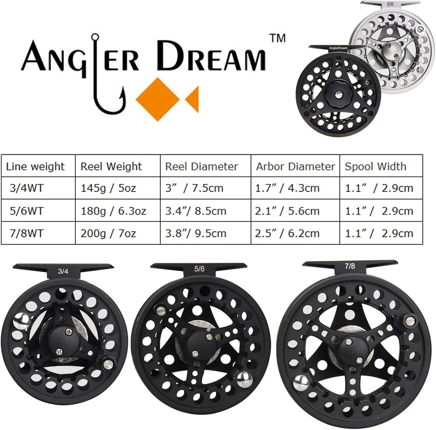 Fly Fishing Rod and Reel Combo - 3/5/8 WT Starter Kit with 4-Piece Fly Rod