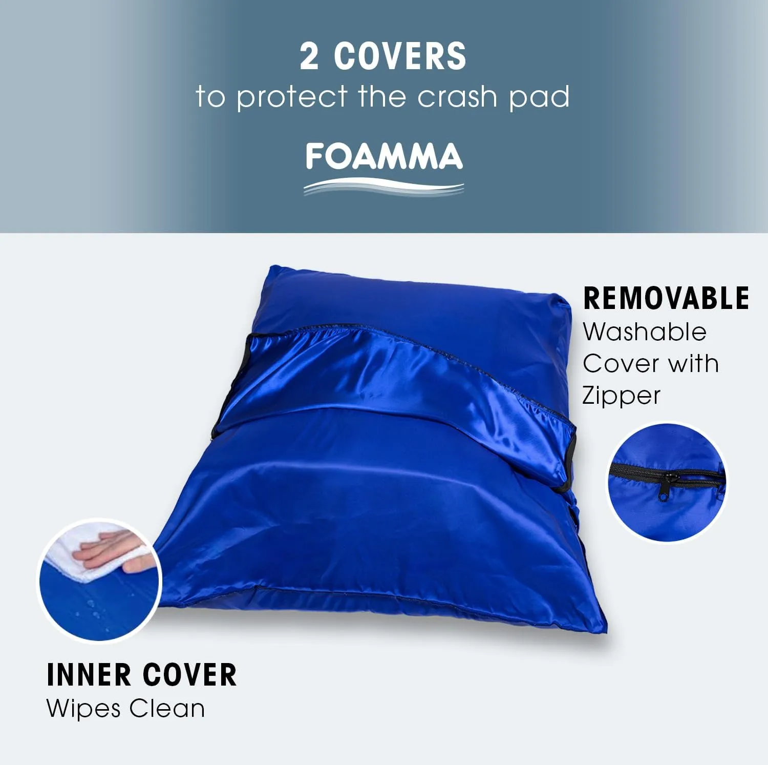 Foamma Crash Pad – (36’’ X 48’’) (3 Ft X 4 Ft) – Sensory Crash Pad with Foam Blocks for Autistic Kids, Soft Fabric & Washable Cover – Ideal for Kids and Adults to Jump, Play, or Relax