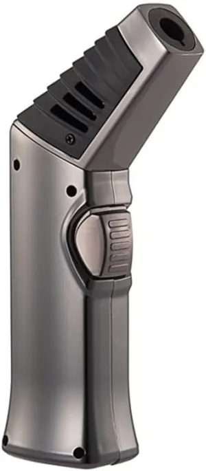 Foldable Elbow Gas Torch Lighter Butane Cigar Lighter Jet Kitchen Outdoor BBQ Lighter Gift Men's Gadgets (Color : Ice Black)