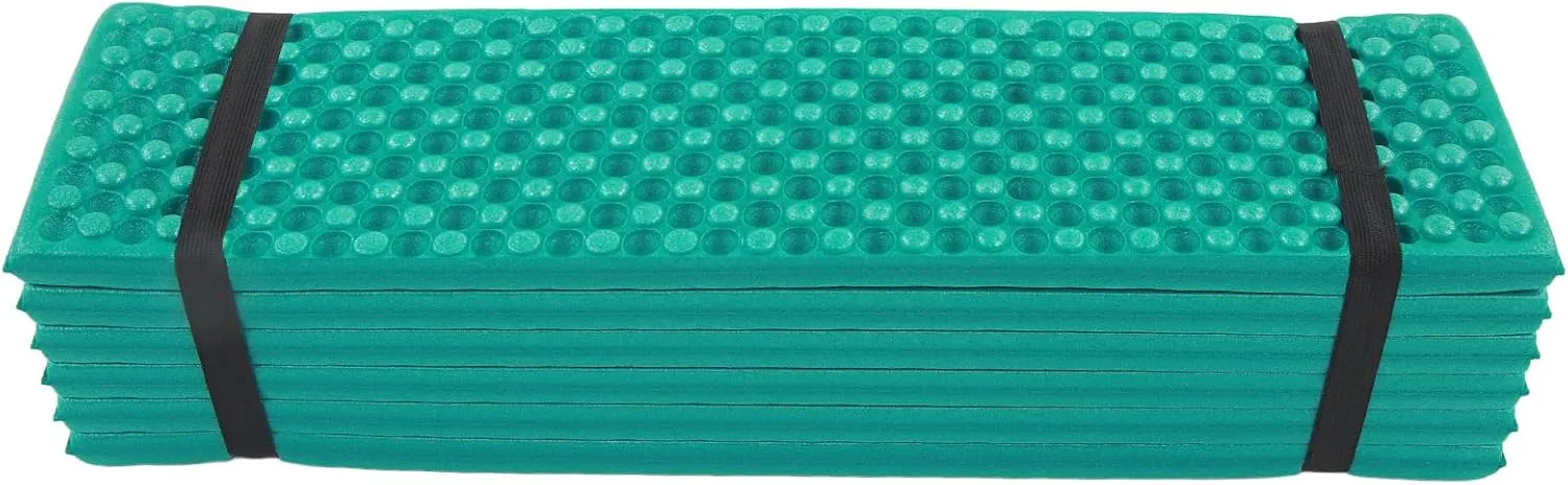 Foldable Sleeping Pad, Eco-Friendly Good Elasticity, 2cm Thick Egg Crate Shaped Foam Pad with Black Bottom for Outdoor Picnics