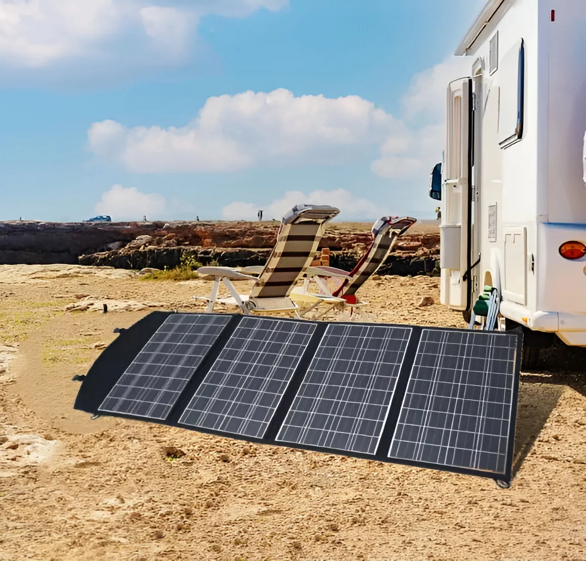 Foldable Solar Panel 100W 18V With USB/DC/Type-C Ports Ps127