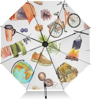 Folding Rain Umbrella Tent Camp Fire Bicycle Windproof Travel Umbrellas Backpack Touristic Equipment Inverted Reverse Upside Down Strong Compact Automatic Easy Auto Open Close