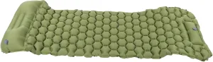 Foot Press Inflatable Camping Sleeping Pad Mat, Portable Cushion Mattress for Tent, Hiking, Travel, Tear Resistant Nylon Fabric, Comfortable with 2 Way Valve R Value: 1.3[Green]
