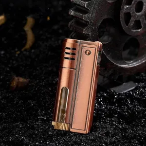 for Outdoor, Travel, Camping Vintage Metal Kerosene Lighter, Trench Lighter, Gear Driven Ignition Windproof Lighter, Soft Fire Kerosene Lighter(D)
