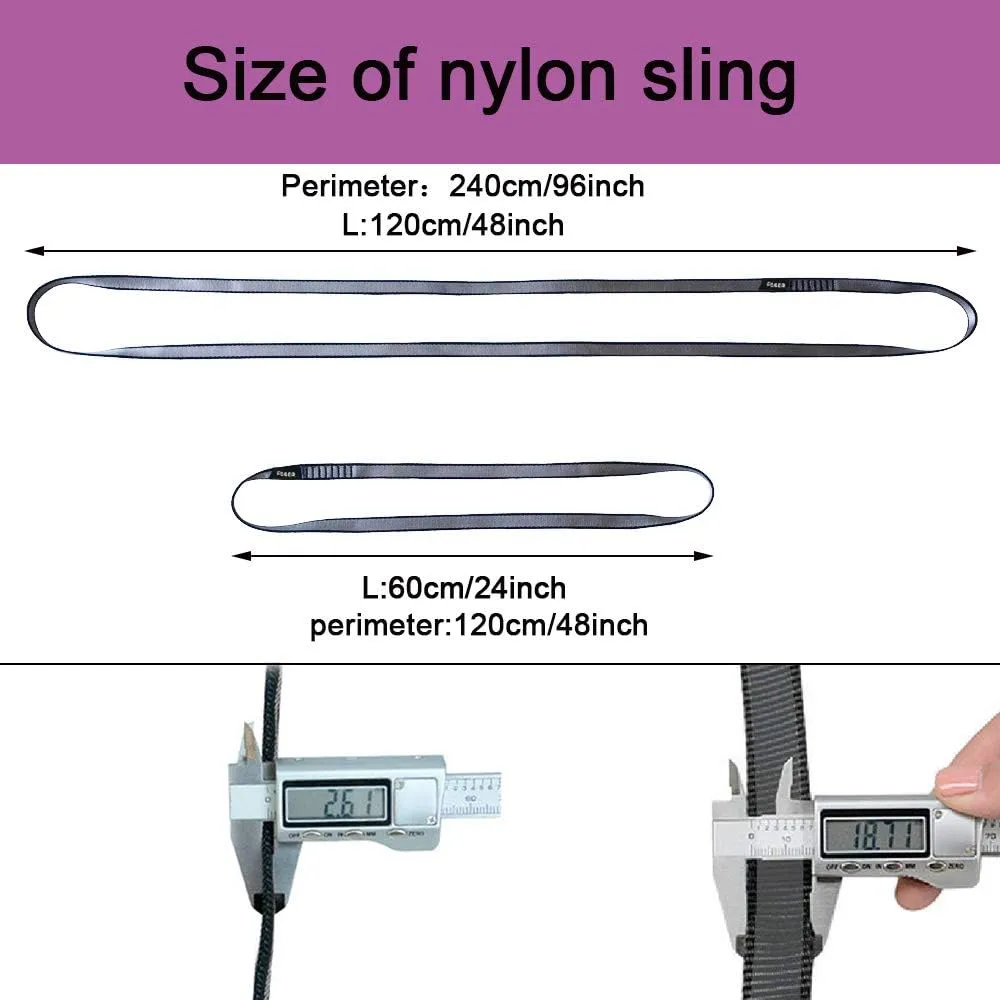 FOSER 18mm Nylon Climbing Sling Runner, 23KN Nylon Rope,Apply to Rock Climbing, Mountaineering, Hiking, Downhill, Emergency Equipment, etc
