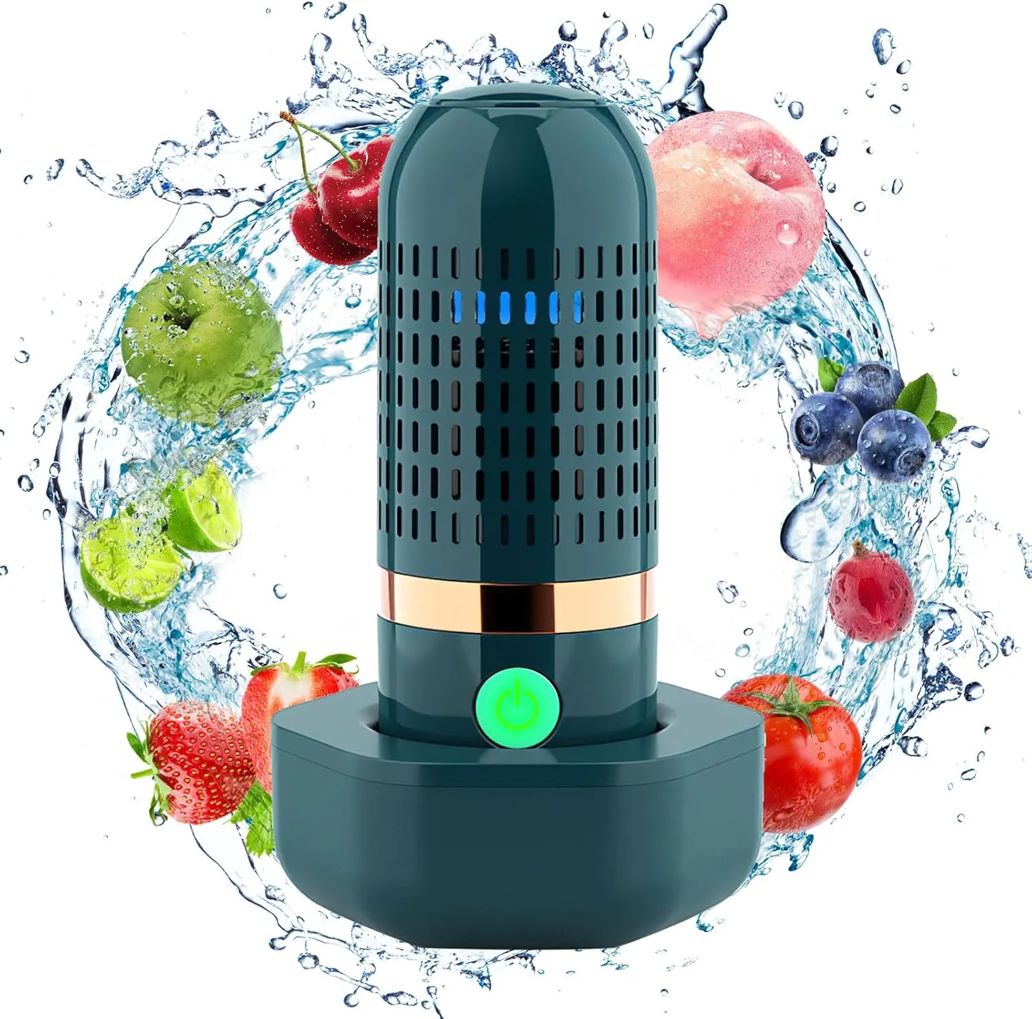Fruit and Vegetable Washing Machine Fruit Vegetable Cleaner Device Veggie Washer, Portable USB Wireless Produce Washer Veggie Wash with OH-ion Purification Technology for Cleaning Food