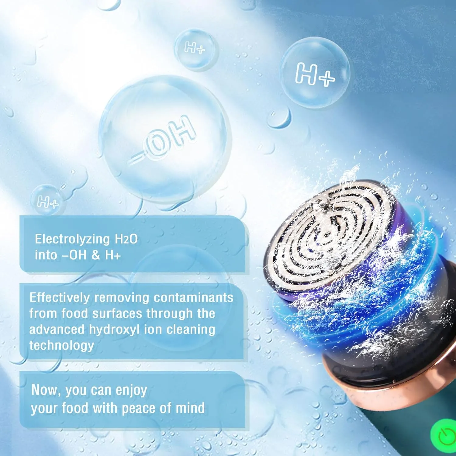 Fruit and Vegetable Washing Machine Fruit Vegetable Cleaner Device Veggie Washer, Portable USB Wireless Produce Washer Veggie Wash with OH-ion Purification Technology for Cleaning Food