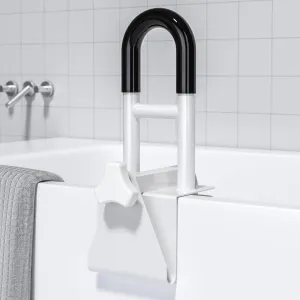 FSA/HSA Eligible Bathtub Safety Rail: Shower Grab Bar Handle for Seniors, Elderly, and Disabled, Fits 3 to 7 Inch Tub Walls, Bathroom Safety Bars with Non-Slip Grip, Supports 300 lbs