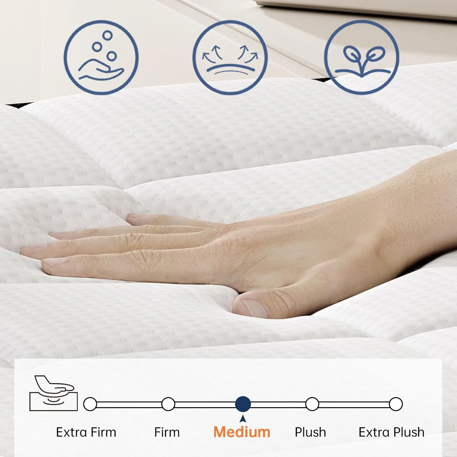 Full Mattress, 12 Inch Full Size Hybrid Mattress, Medium Memory Foam and Pocket Springs, Pressure Relief, Bed in Box