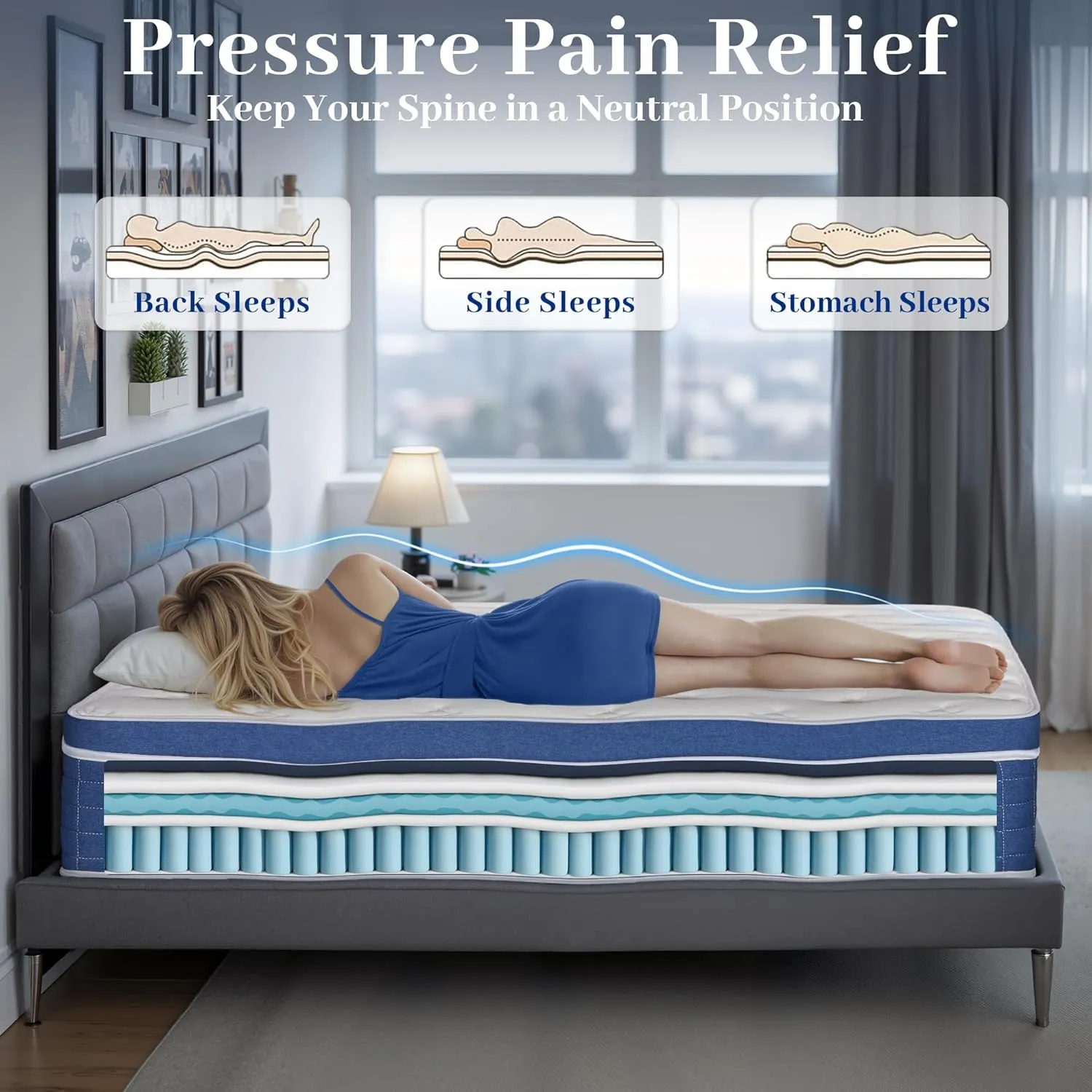 Full Mattress 12 Inch, Memory Foam Hybrid Mattress in A Box, Full Size Mattresses with Individually Pocket Spring for Pressure Relief, Strong Edge Support Motion Isolation Medium Firm, 180 Night Trial