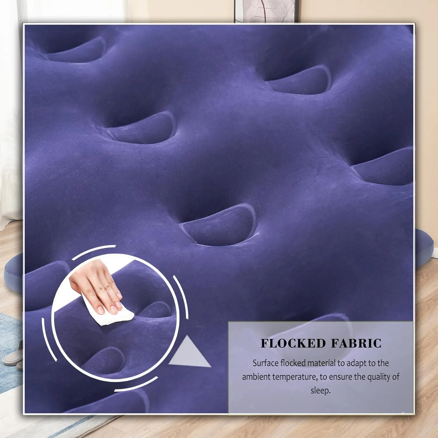 Full Size Air Mattress Inflatable Bed for Camping & Home, Blow Up Sleeping Pad
