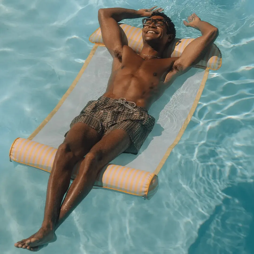 FUNBOY Fabric Pool Hammock - Yellow Stripe