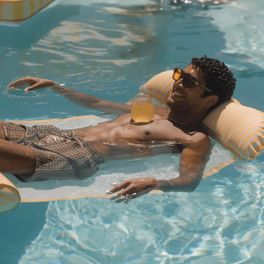 FUNBOY Fabric Pool Hammock - Yellow Stripe