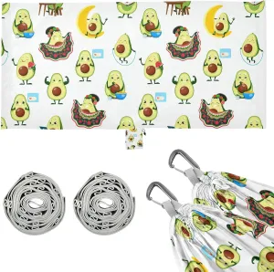 Funny Cute Avocado Pattern Camping Hammock with Tree Straps, Portable Lightweight Parachute Hammocks Camping Accessories Gear for Indoor Outdoor Backpacking Travel Hiking Beach