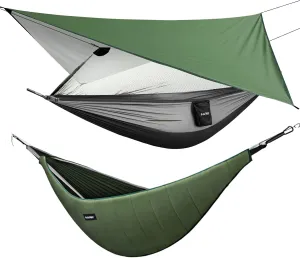 G4Free Camping Hammock with Net and Underquilt- Portable Hammock Tent with Underquilt, Hammock with Rainfly for 4 Season Outdoor Hiking Camping Backpacking Travel