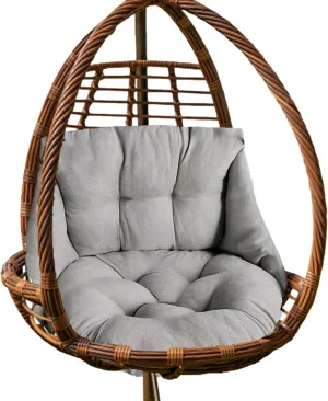 Garcan Hammock Chair Swing - Waterproof, Sun-Resistant Thick Wicker Cushions, Grey
