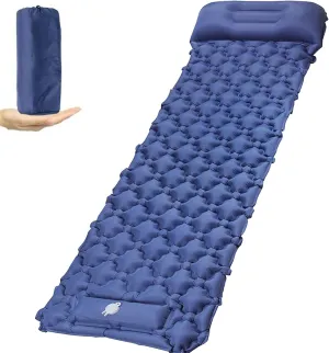 GaRcan Inflatable Sleeping Mattress Inflatable Sleeping Mat Lightweight Folding Camping, Inflatable Sleeping Mat for Outdoor, Self-Inflating Camping Mat with Built-in Inflatable Pillow, F