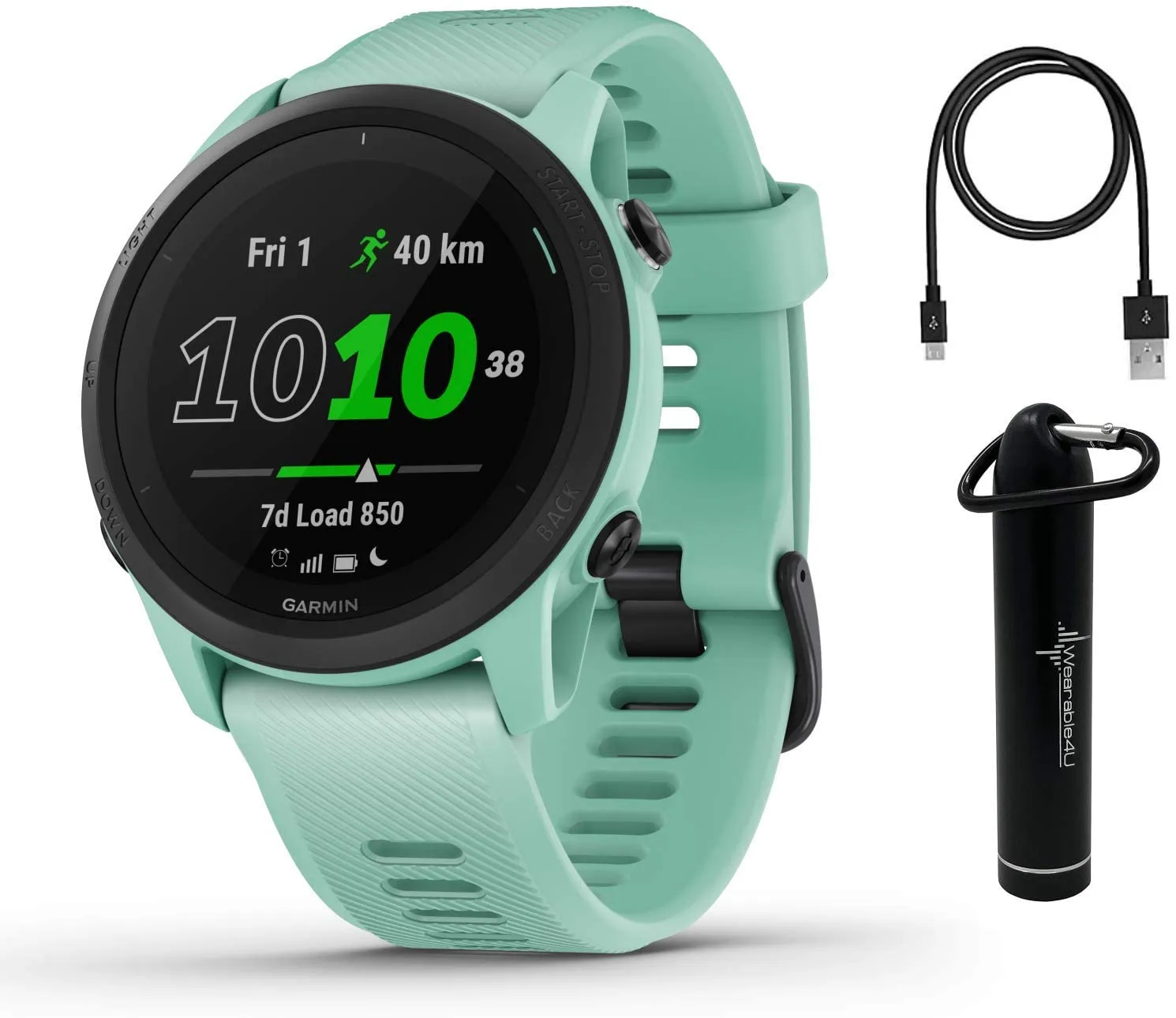 Garmin Forerunner 745 GPS Smartwatch (Neo Tropic) with Power Bank 2200 mAh Bundle