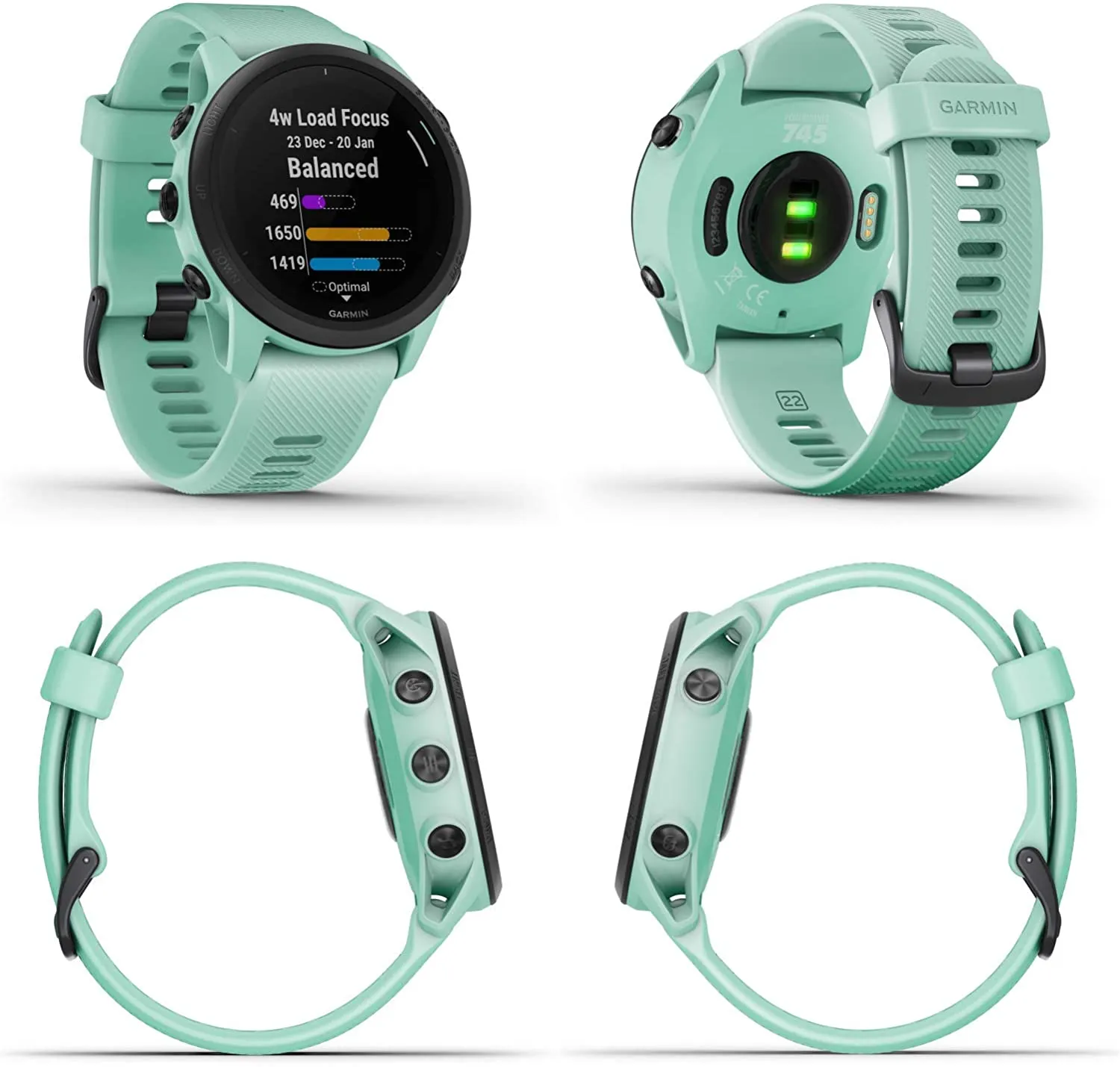 Garmin Forerunner 745 GPS Smartwatch (Neo Tropic) with Power Bank 2200 mAh Bundle