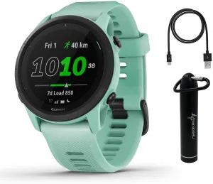 Garmin Forerunner 745 GPS Smartwatch (Neo Tropic) with Power Bank 2200 mAh Bundle