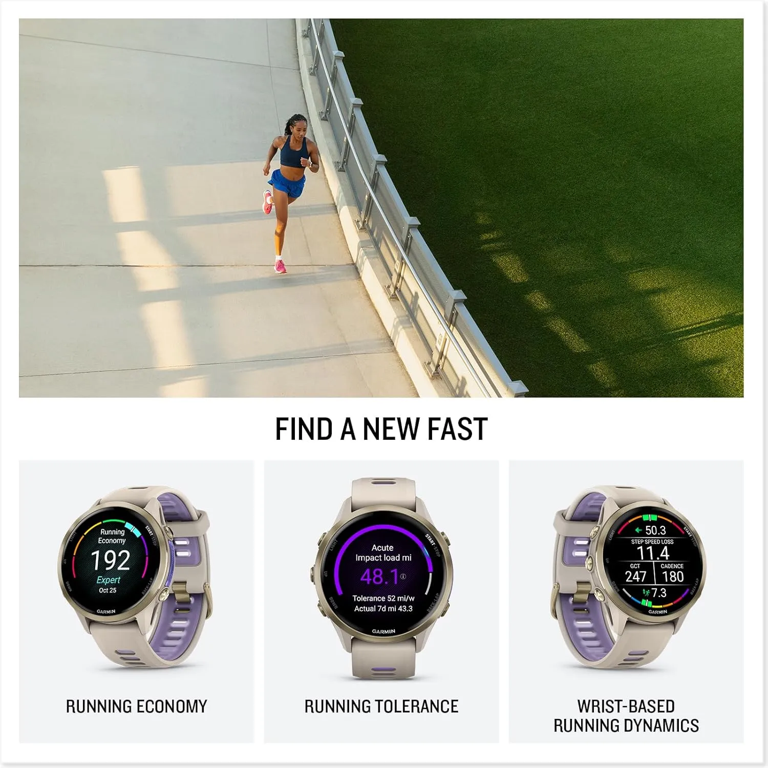 Garmin Forerunner 970 (Soft Gold French Gray/Translucent Indigo) Premium GPS Running & Triathlon Smartwatch Bundle - AMOLED, LED Flashlight with PlayBetter Portable Charger & HD Screen Protectors