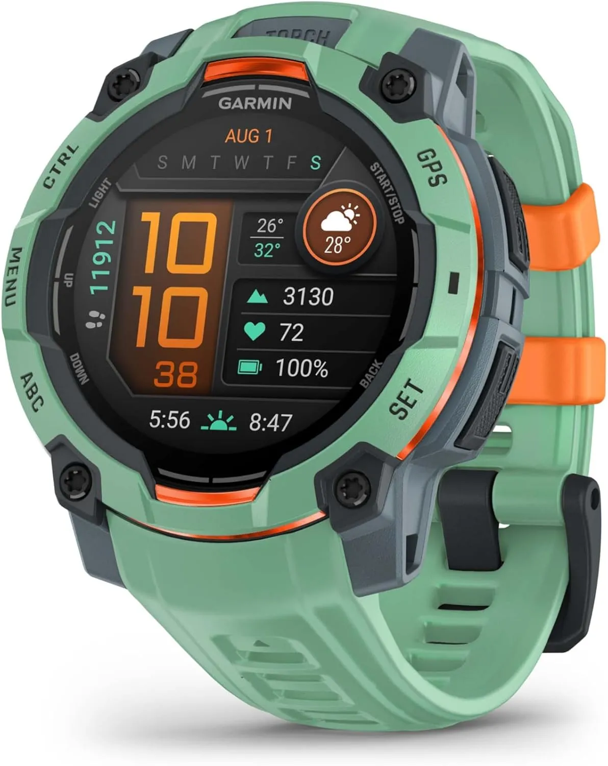 Garmin Instinct 3 Advanced GPS Adventure Watch, Neo Tropic | 45mm AMOLED Display | Wrist Based Heart Rate Monitor, Up to 16 Days of Battery Life with Signature Stand Power Bundle