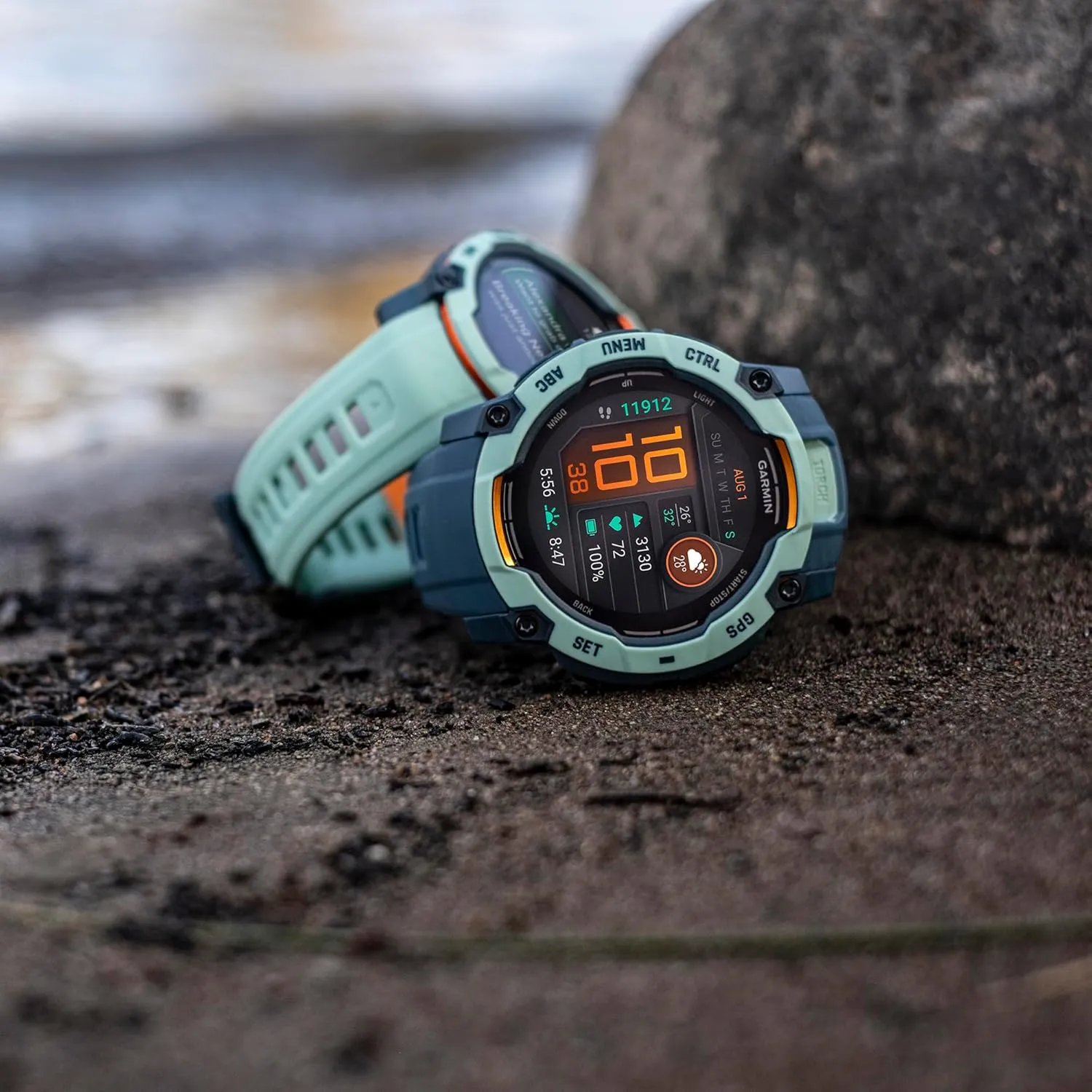 Garmin Instinct 3 Advanced GPS Adventure Watch, Neo Tropic | 45mm AMOLED Display | Wrist Based Heart Rate Monitor, Up to 16 Days of Battery Life with Signature Stand Power Bundle