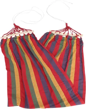 Garneck Breathable Mesh Single Person Traveling Swing Hammock Rainbow Striped Outdoor Leisure Supplies