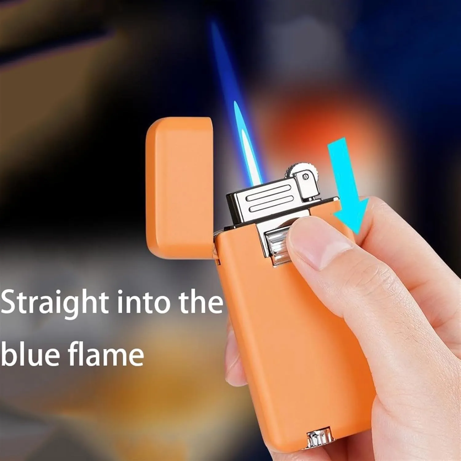 GAVIK Dual Flame Lighter, Butane Lighter, Windproof Lighter, switchable Soft Flame/Jet Flame Lighter, Adjustable Flame Suitable for Outdoor, Indoor, Collection, Men's Gifts (Color : B)