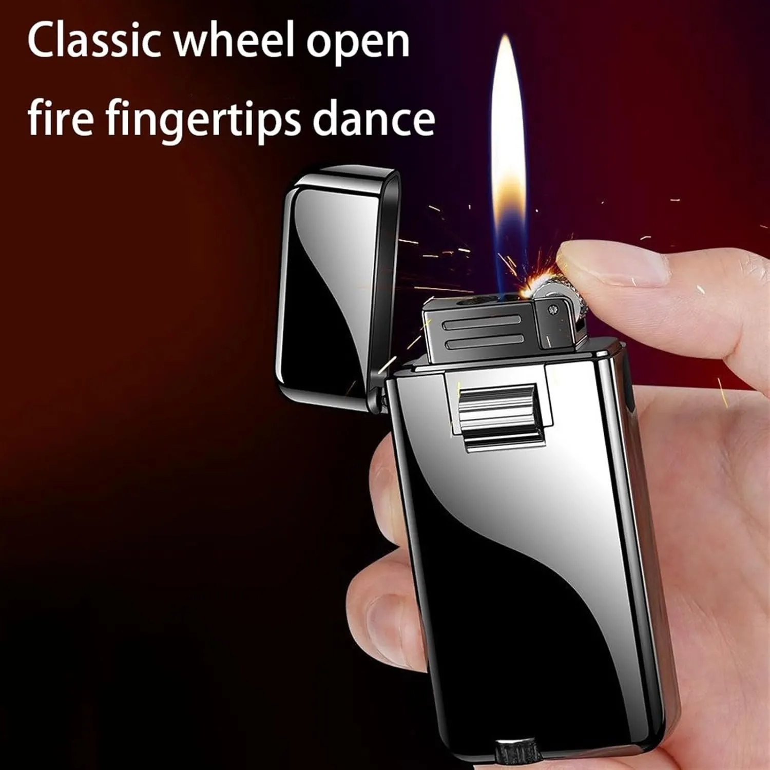 GAVIK Dual Flame Lighter, Butane Lighter, Windproof Lighter, switchable Soft Flame/Jet Flame Lighter, Adjustable Flame Suitable for Outdoor, Indoor, Collection, Men's Gifts (Color : B)