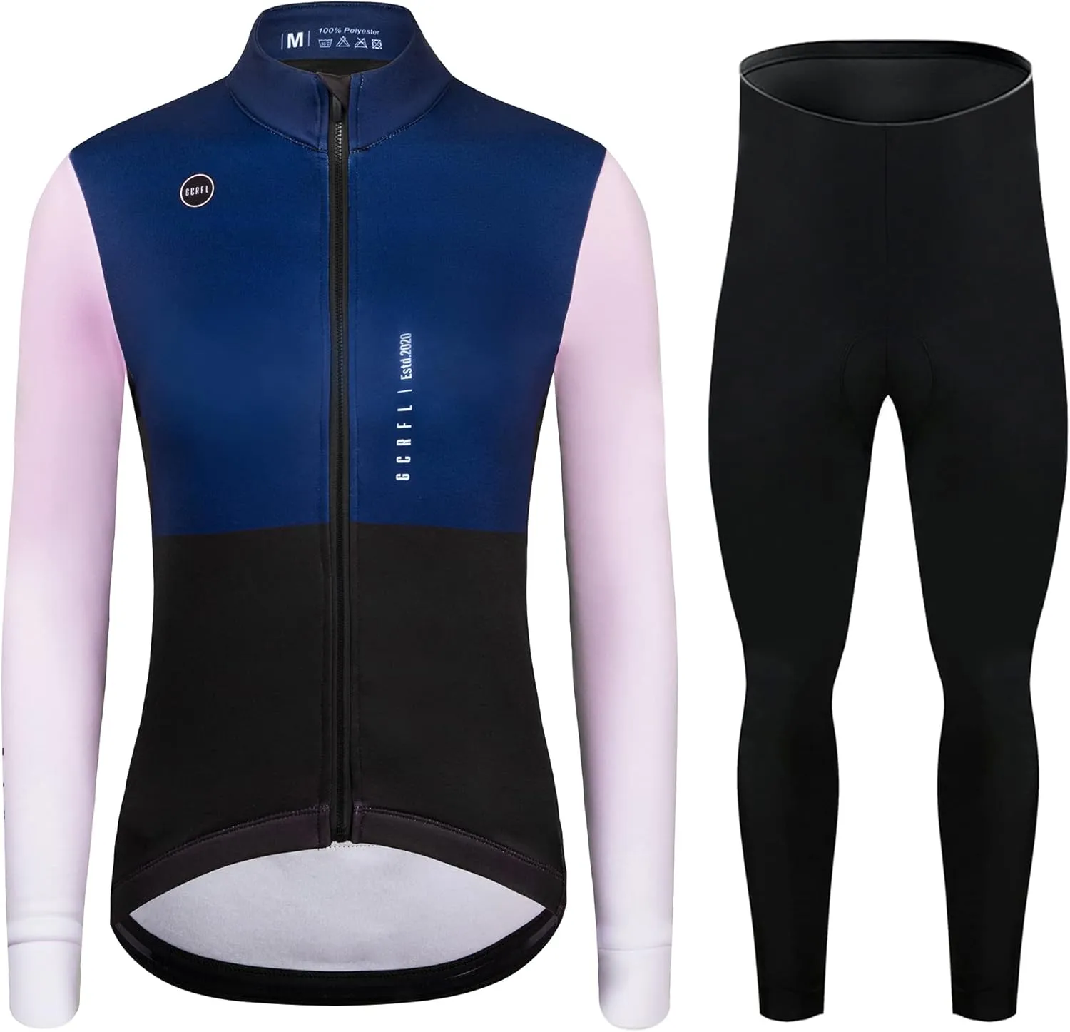GCRFL Winter Thermal Women's Cycling Jacket Windproof Cold Weather Bike Pants Bicycle Clothing Set Softshell Windbreaker