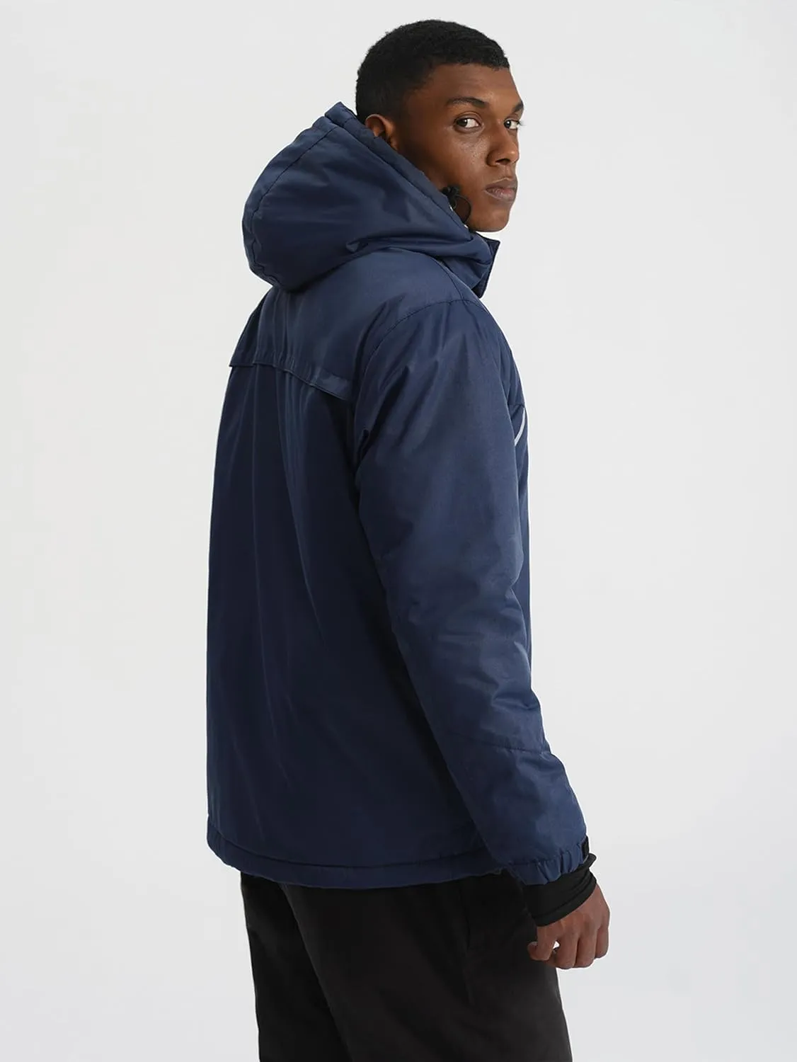 GEMYSE Men's Windproof Ski Jacket Warm Raincoats Snowboarding Hooded Parka With Multi-Pockets