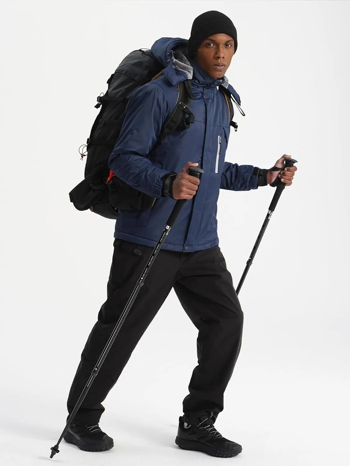 GEMYSE Men's Windproof Ski Jacket Warm Raincoats Snowboarding Hooded Parka With Multi-Pockets