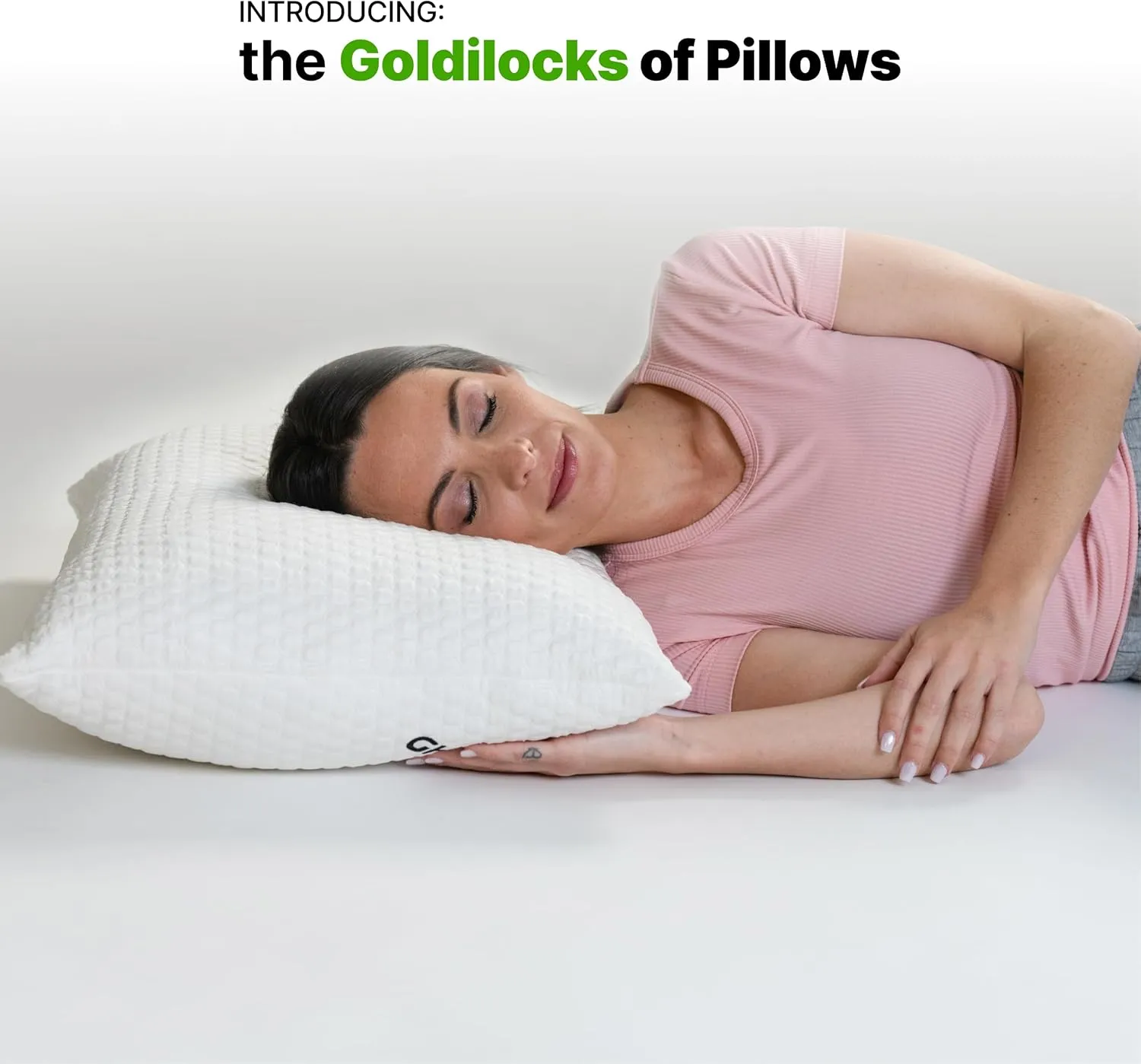 GhostBed Shredded Memory Foam Pillow with Adjustable Gel Memory Foam and Cooling Breathable Cover - Standard Size Shredded Memory Foam Pillows CertiPUR-US Certified 1-Pack