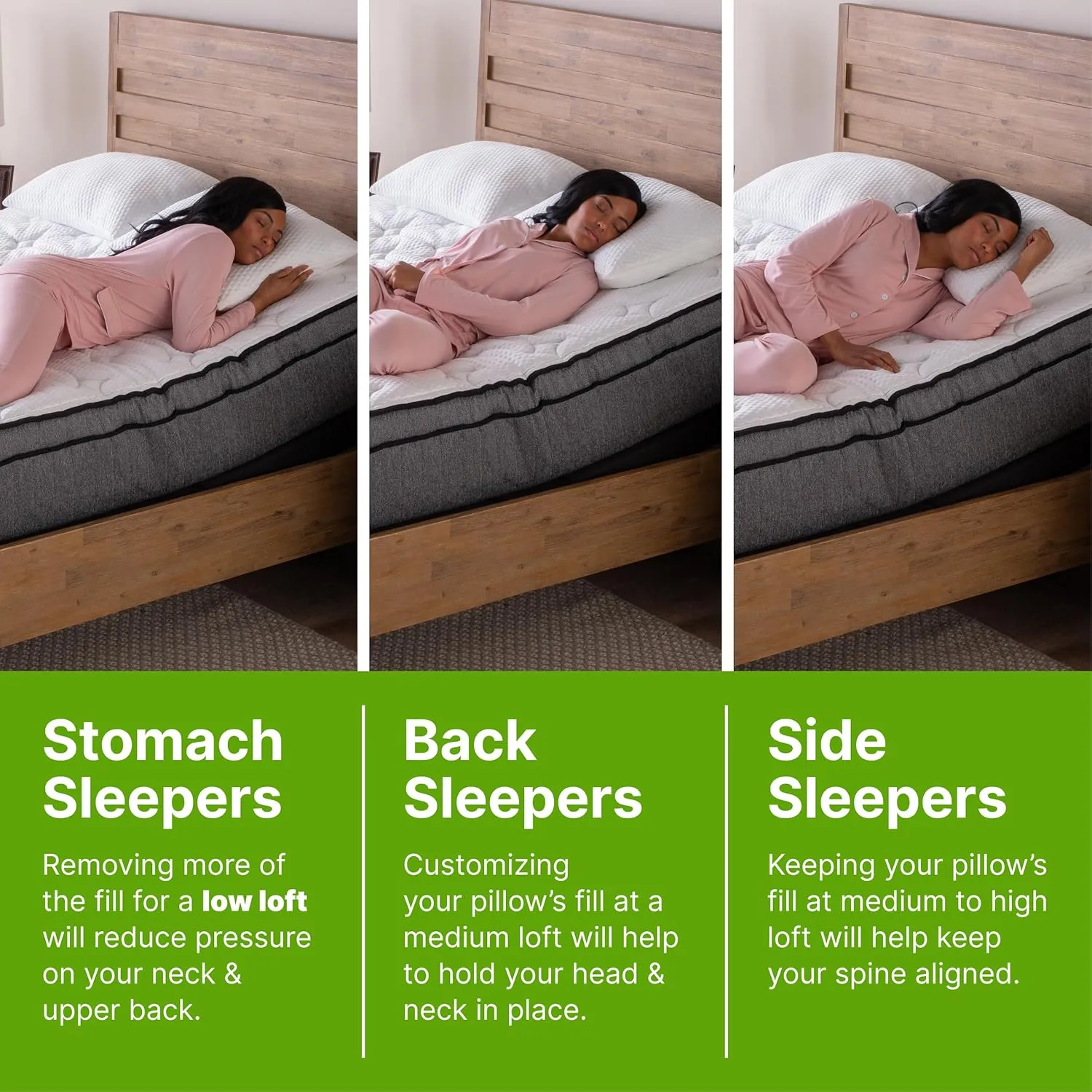 GhostBed Shredded Memory Foam Pillow with Adjustable Gel Memory Foam and Cooling Breathable Cover - Standard Size Shredded Memory Foam Pillows CertiPUR-US Certified 2-Pack