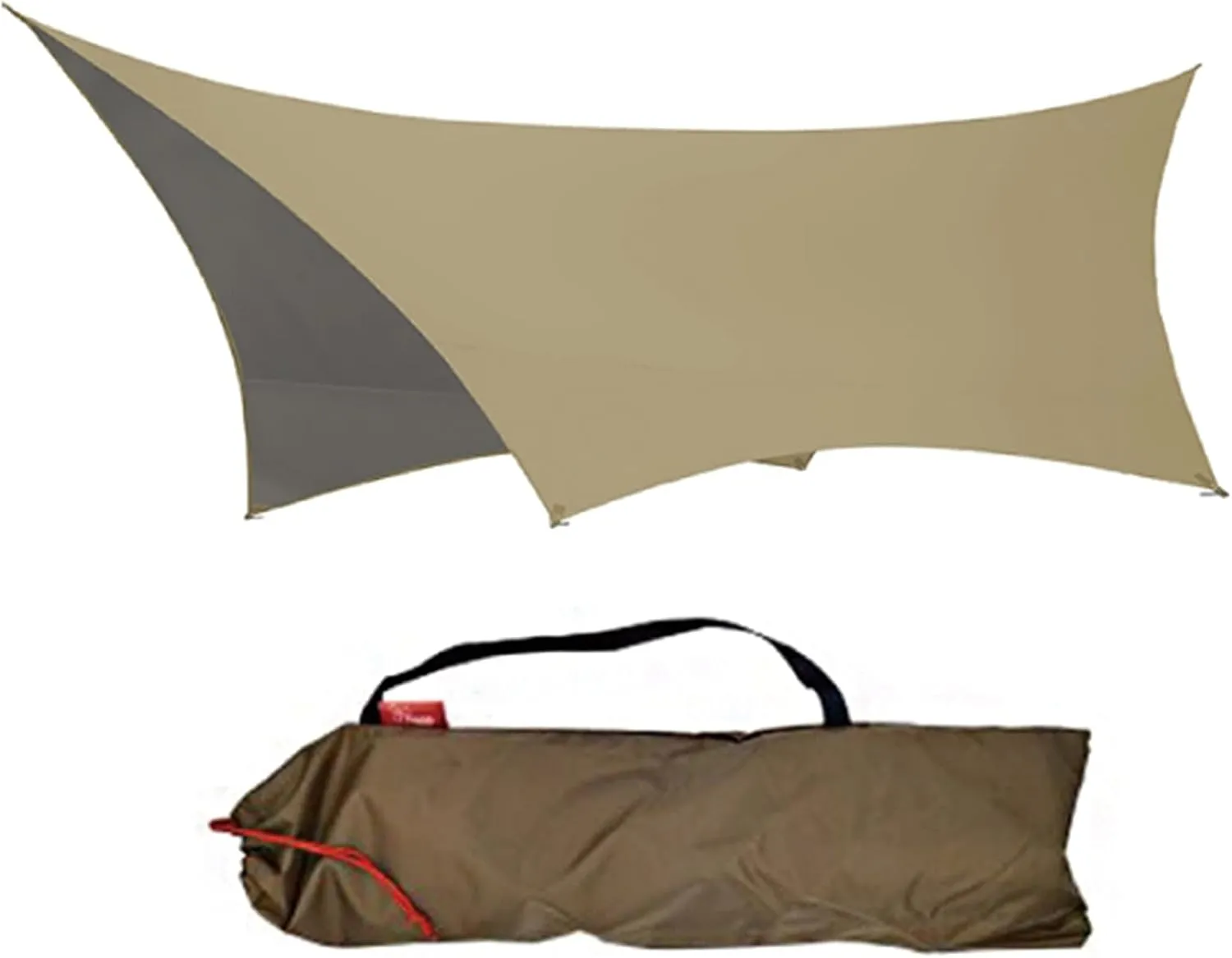 GIBZ Camping Tent Tarp Shelter Waterproof Windproof Lightweight Durable Rainfly Shelter for Snow Beach Camping Outdoor Travel Brown 360×420cm