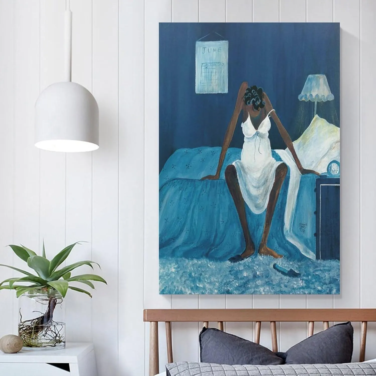 GLKJHAJ Artist Annie Lee Poster Canvas Wall Art Blue Monday Painting Posters For Room Aesthetic And Decor Poster For Living Room Bedroom Office Decor 08x12inch(20x30cm)