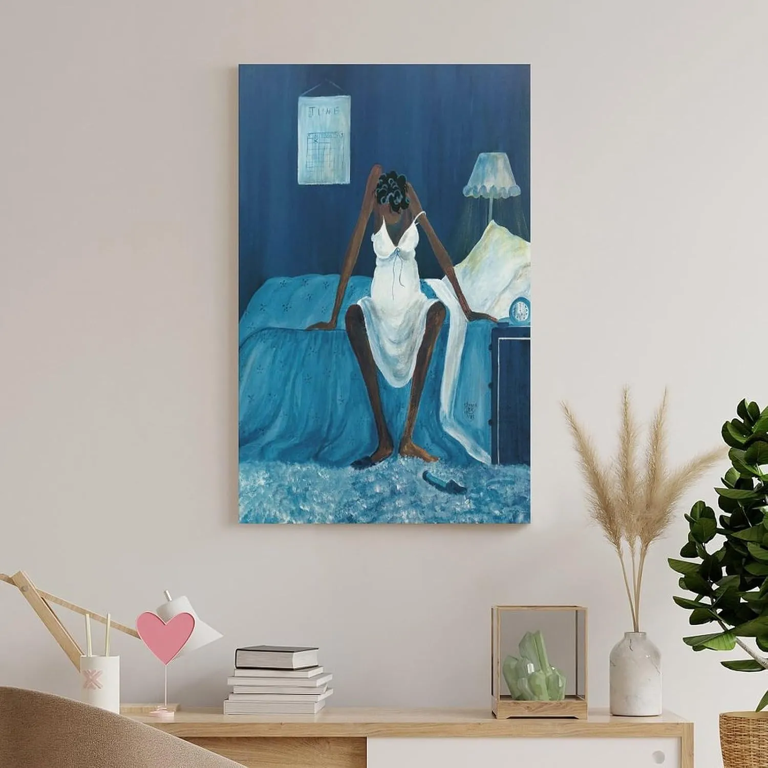 GLKJHAJ Artist Annie Lee Poster Canvas Wall Art Blue Monday Painting Posters For Room Aesthetic And Decor Poster For Living Room Bedroom Office Decor 08x12inch(20x30cm)