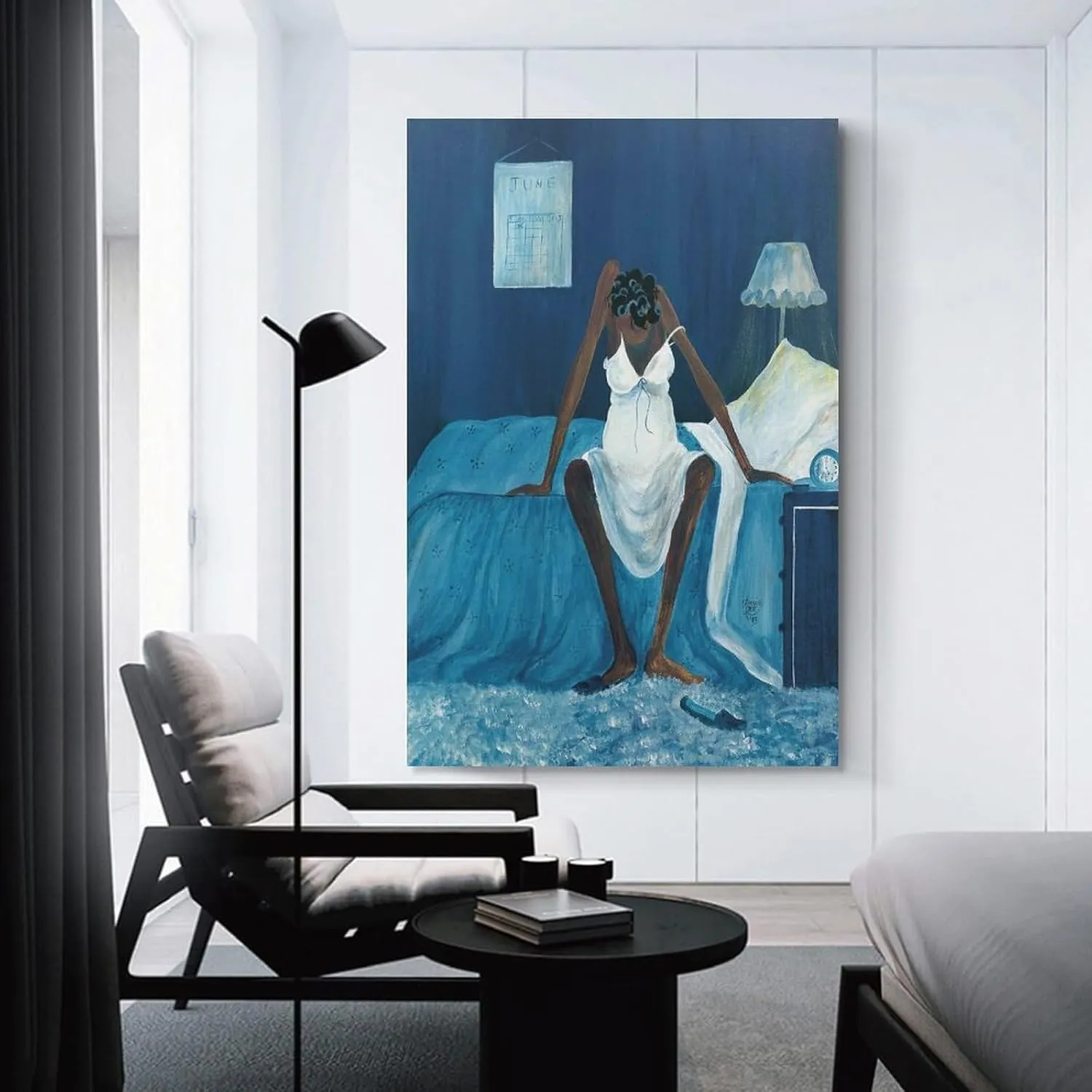 GLKJHAJ Artist Annie Lee Poster Canvas Wall Art Blue Monday Painting Posters For Room Aesthetic And Decor Poster For Living Room Bedroom Office Decor 08x12inch(20x30cm)
