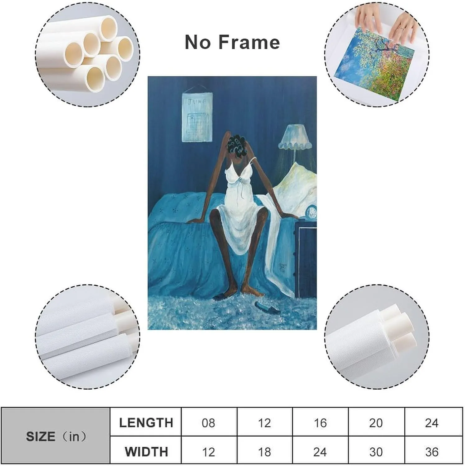 GLKJHAJ Artist Annie Lee Poster Canvas Wall Art Blue Monday Painting Posters For Room Aesthetic And Decor Poster For Living Room Bedroom Office Decor 08x12inch(20x30cm)