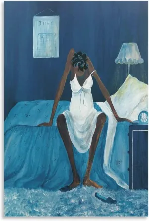 GLKJHAJ Artist Annie Lee Poster Canvas Wall Art Blue Monday Painting Posters For Room Aesthetic And Decor Poster For Living Room Bedroom Office Decor 08x12inch(20x30cm)