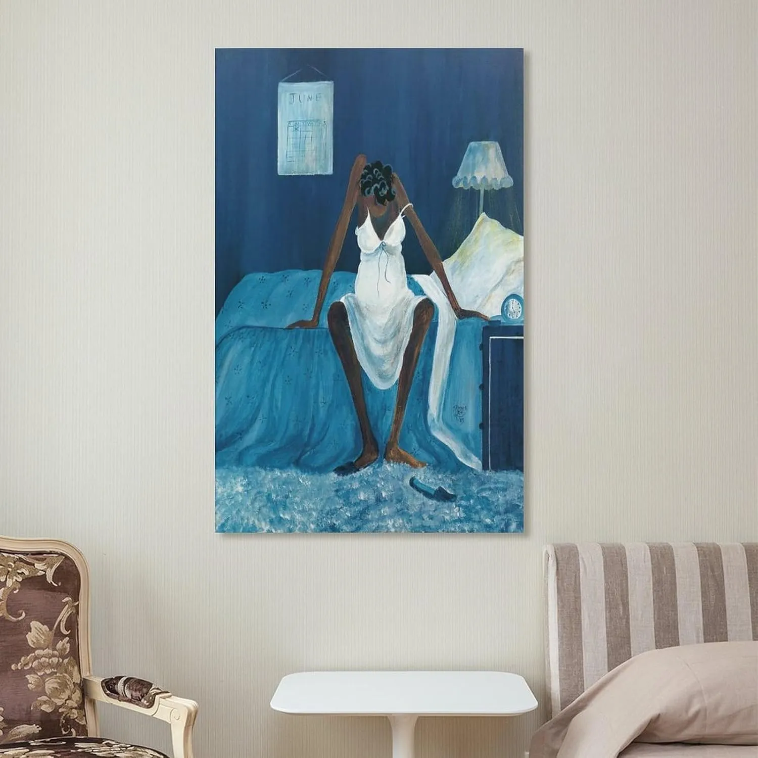 GLKJHAJ Artist Annie Lee Poster Canvas Wall Art Blue Monday Painting Posters For Room Aesthetic And Decor Poster For Living Room Bedroom Office Decor 08x12inch(20x30cm)